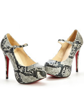 Escarpins moderne à talons hauts de  5 1/2'' et plate-forme en PU 
