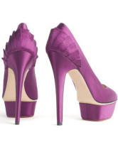 Purple Elegant Satin 1 1/5'' Platform 5 1/10'' High Heel Shoes For Women