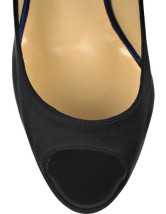 Sandales noires de 4 7/10'' talons et de dos de fronde en satin 
