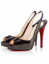 Escarpins-Sandales en noir à talons hauts en PU
