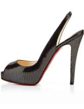Escarpins-Sandales en noir à talons hauts en PU