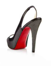 Escarpins-Sandales en noir à talons hauts en PU