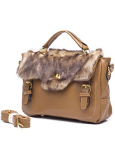 Beautiful Faux-Fur PU Buckles Womens Bag