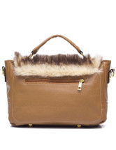 Beautiful Faux-Fur PU Buckles Womens Bag