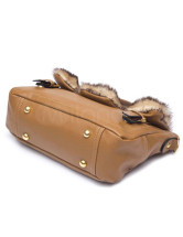 Beautiful Faux-Fur PU Buckles Womens Bag