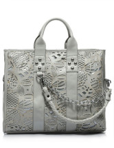 Fourre-tout Féminin PU Décoration Gris Chaine 38*11*32cm  