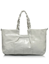 ハンドル 45 * 10 * 26 cm PU レディース ショルダー バッグ ニット白します。