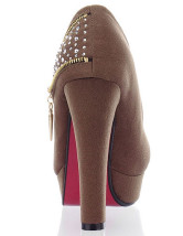 La mode haut talon plate-forme pompes des femmes de la décoration de Zip strass Satin