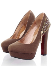 La mode haut talon plate-forme pompes des femmes de la décoration de Zip strass Satin
