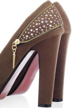 La mode haut talon plate-forme pompes des femmes de la décoration de Zip strass Satin
