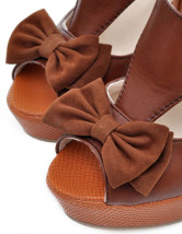 Talon Chunky sabots populaire Snakeskin PU cuir Bow décoration femmes