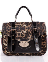 Moderne Leopard PU cuir boucles sac fourre-tout de la femme