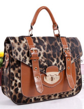 Moderne Leopard PU cuir boucles sac fourre-tout de la femme