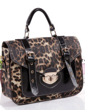 Moderne Leopard PU cuir boucles sac fourre-tout de la femme
