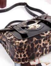 Moderne Leopard PU cuir boucles sac fourre-tout de la femme