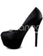 Fashion Black 5 1/2'' High Heel 2 2/5'' Platform Suede Womens Heels