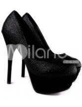 Fashion Black 5 1/2'' High Heel 2 2/5'' Platform Suede Womens Heels