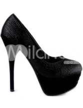 Fashion Black 5 1/2'' High Heel 2 2/5'' Platform Suede Womens Heels