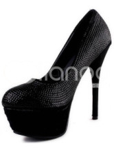 Fashion Black 5 1/2'' High Heel 2 2/5'' Platform Suede Womens Heels