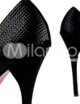 Fashion Black 5 1/2'' High Heel 2 2/5'' Platform Suede Womens Heels