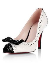 Talon aiguille Bow en cuir verni mouton Womens Shoes