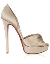 Chaussures à semelle rouge pour femme en tissu de satin à bout ouvert