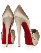 Chaussures à semelle rouge pour femme en tissu de satin à bout ouvert