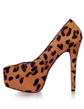 5 1/2'' Leopard Platform Women's Red Buttom High Heels