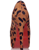 5 1/2'' Leopard Platform Women's Red Buttom High Heels