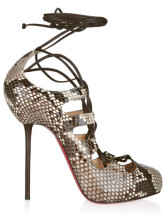 Hauts talons de dessous rouge pour femmes en peau de mouton serpent