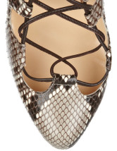 Hauts talons de dessous rouge pour femmes en peau de mouton serpent