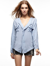 Modern Women Blue 100% coton Blouse