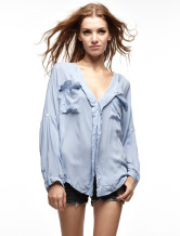 Modern Women Blue 100% coton Blouse