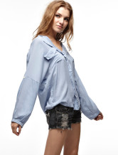 Modern Women Blue 100% coton Blouse