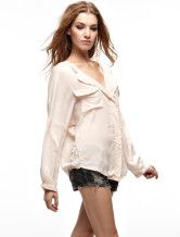 Modern femmes roses 100% coton Blouse