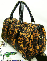 Leopard-Print oreiller en forme de PU Womens fourre-tout