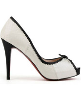 4 1/10'' High Heel White Peep Toe PU Fashion Shoes