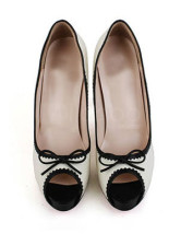 4 1/10'' High Heel White Peep Toe PU Fashion Shoes