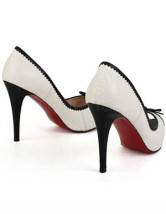4 1/10'' High Heel White Peep Toe PU Fashion Shoes