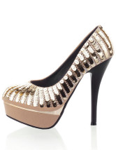 Gorgeous Satin Paillette Decoration High Heel Women's Platform Pumps