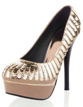 Gorgeous Satin Paillette Decoration High Heel Women's Platform Pumps