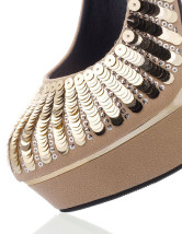Gorgeous Satin Paillette Decoration High Heel Women's Platform Pumps
