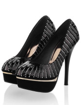 Gorgeous Satin Paillette Decoration High Heel Women's Platform Pumps