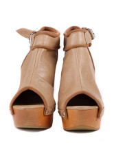 Sexy Chunky Heel Stud Peep Toe PU Womens sabots