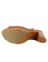 Sexy Chunky Heel Stud Peep Toe PU Womens sabots