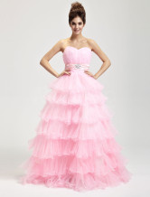 Rose dur fil étage longueur Masquerade robes de bal