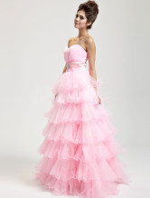Rose dur fil étage longueur Masquerade robes de bal