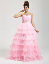 Rose dur fil étage longueur Masquerade robes de bal