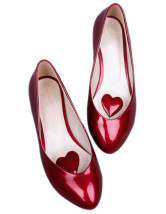 Brevet PU cuir a souligné Ballet Flats Toe féminin