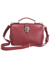Sweet Red PU Leather Patchwork Women's Satchel Bag